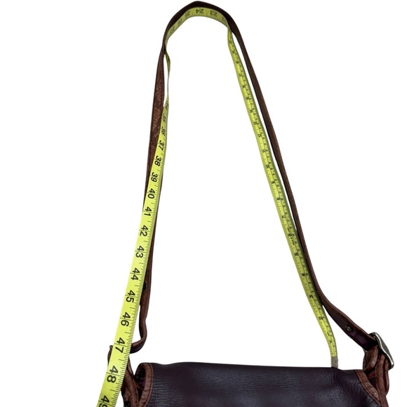 Coach Patricia Saddle Bag Python Embossed Flap Brown Leather Crossbody D1780 - Picture 13 of 15